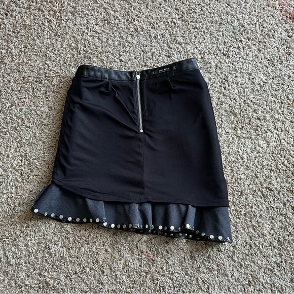 Zara Faux Women's Black Faux Leather Asymmetrical Skirt Size XS - Picture 9 of 11